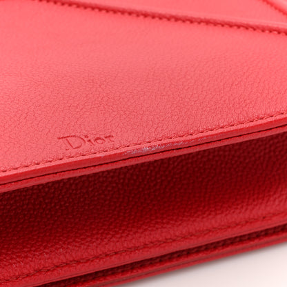 Christian Dior Grained Calfskin Medium Diorama Flap Bag Red 14 of 18