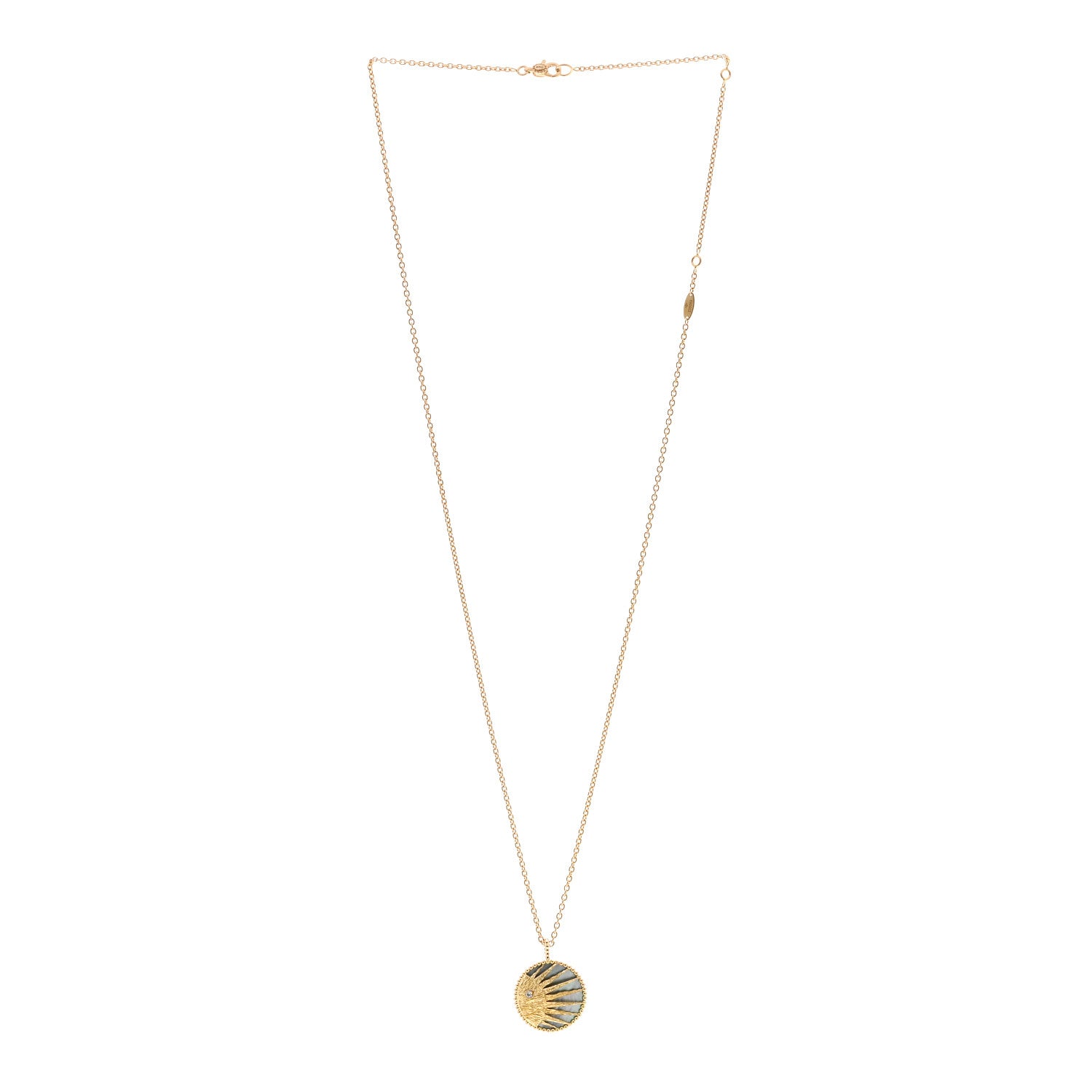 Christian Dior 18K Yellow White Gold Diamond Black Onyx Mother of Pearl Rose Celeste Medallion Pendant Necklace 3 of 7