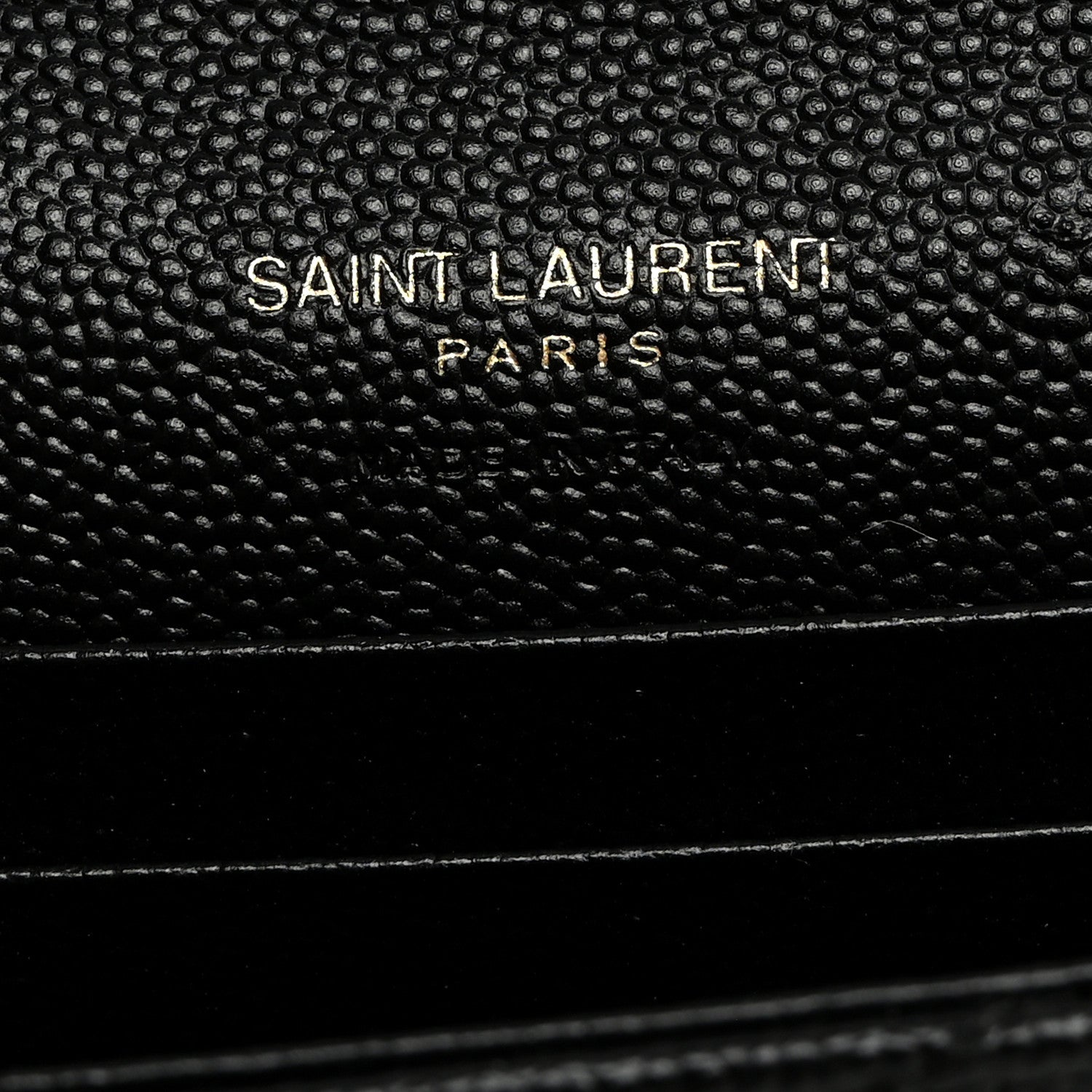 Saint Laurent Grain De Poudre Matelasse Chevron Small Monogram Envelope Wallet Black 6 of 7