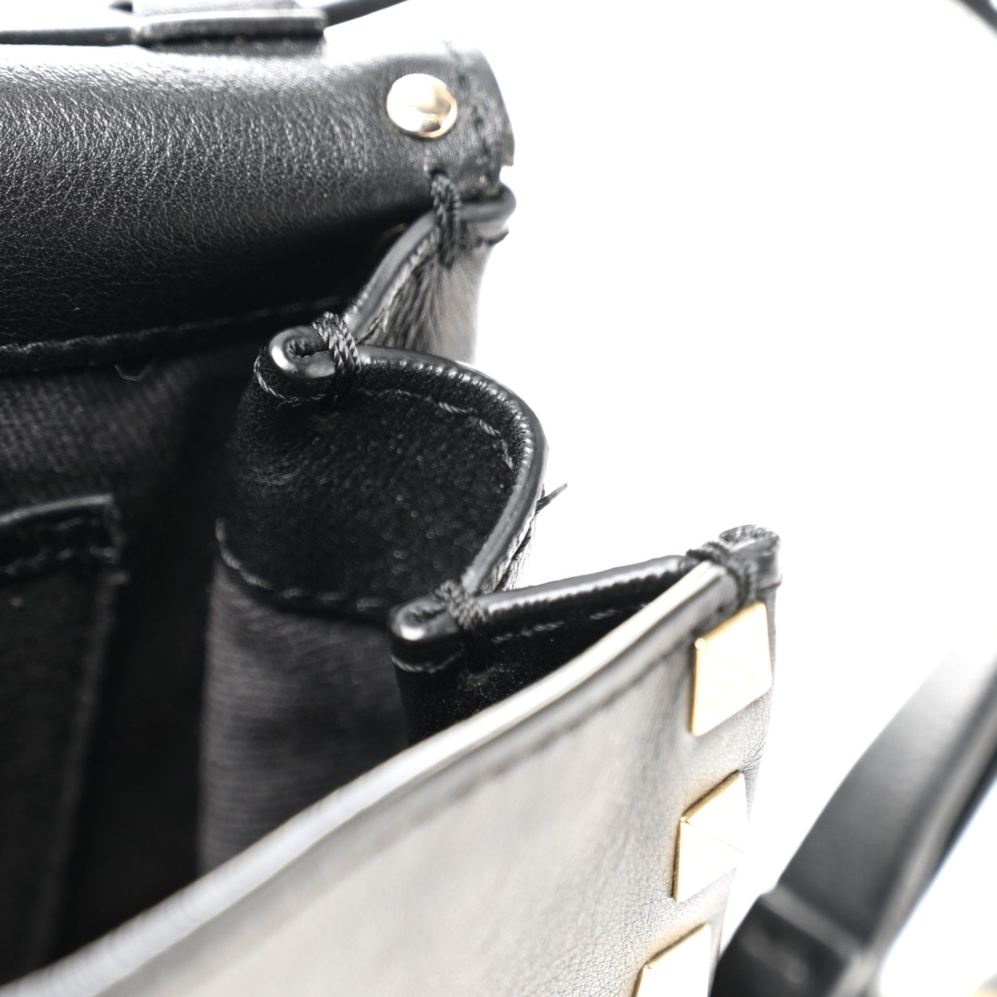 Vitello Mini Rockstud Flap Saddle Crossbody Bag Black