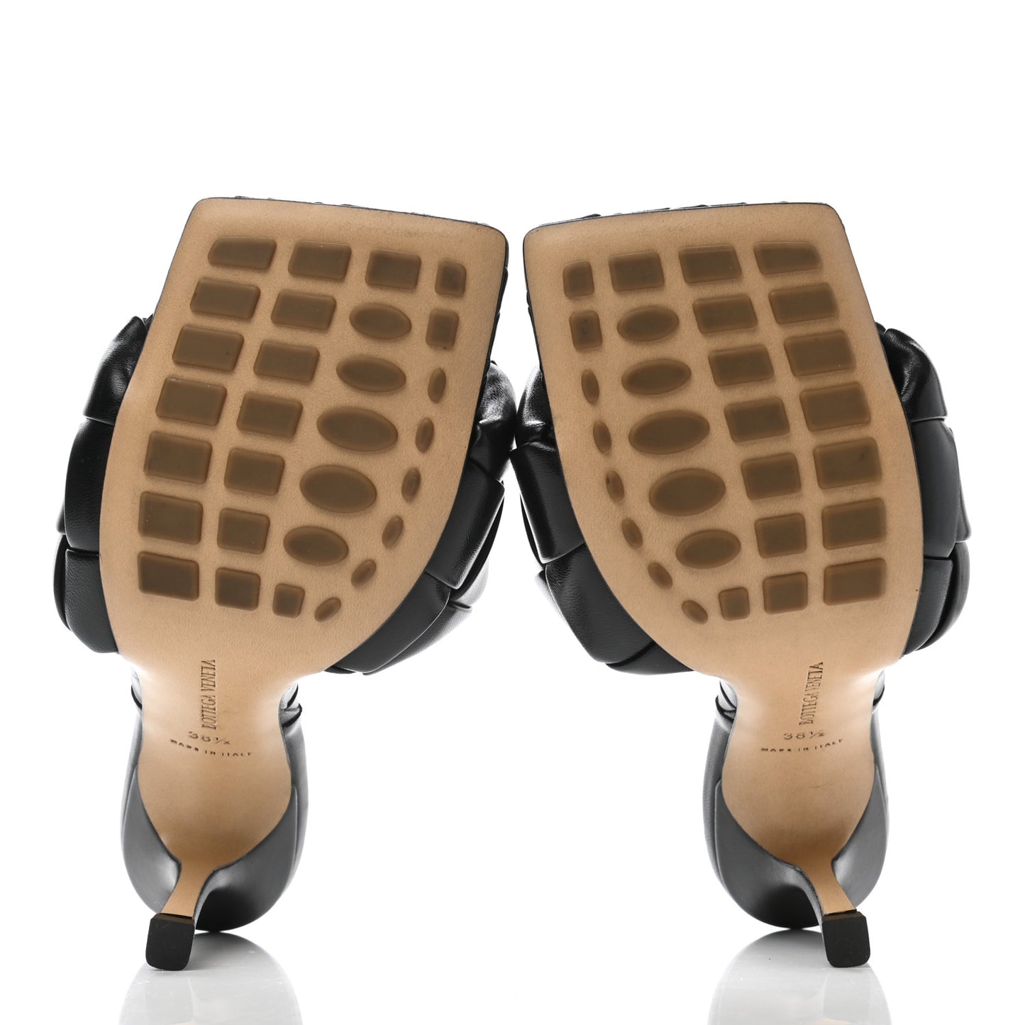 Nappa Maxi Intrecciato Lido Mule Sandals 38.5 Black