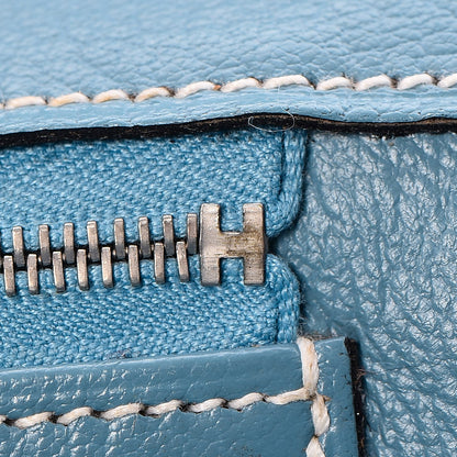 Hermes Taurillon Clemence Birkin 35 Blue Jean 12 of 33