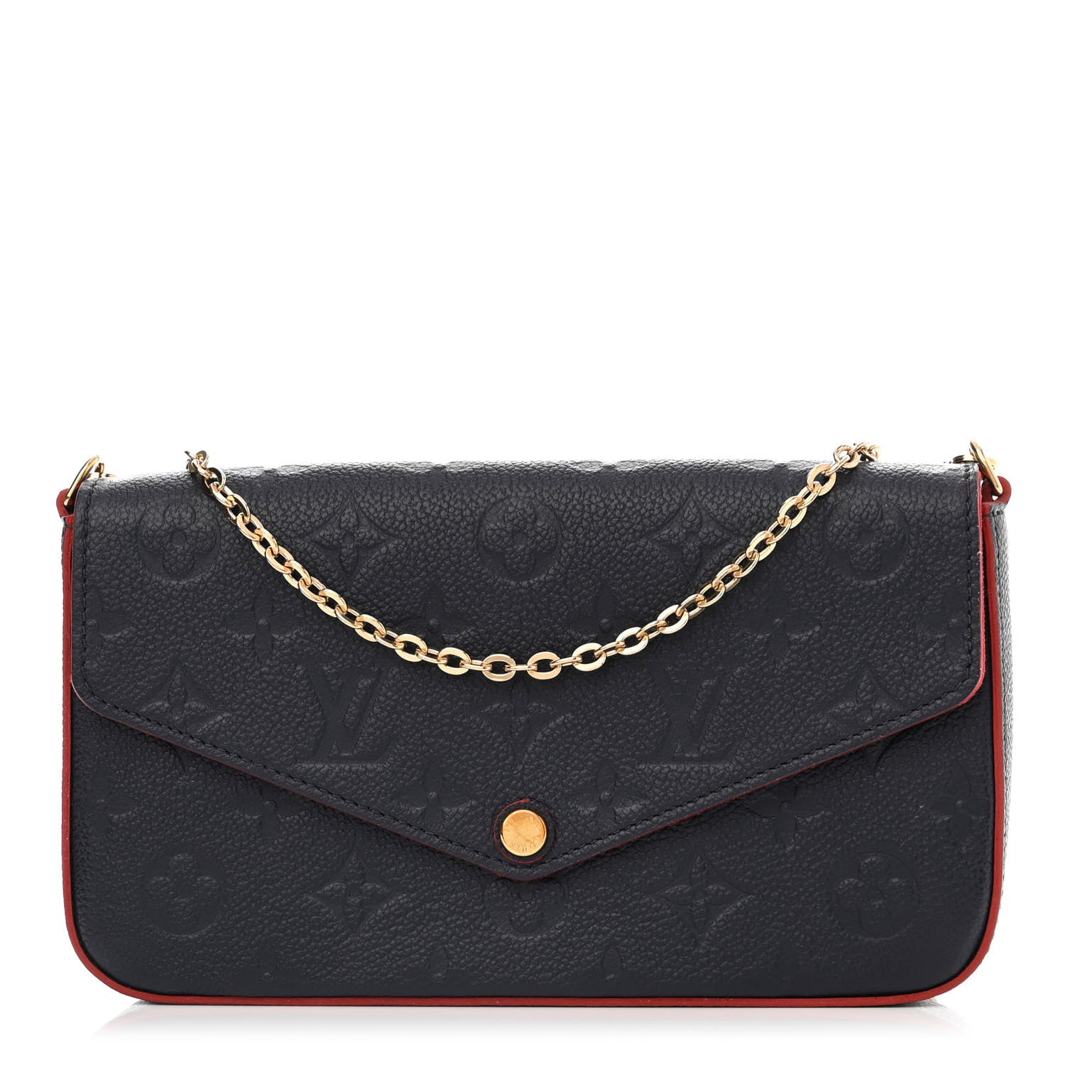 Louis Vuitton Empreinte Pochette Felicie Chain Wallet Marine Rouge 3 of 14