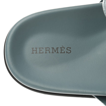 Hermes Suede Goatskin Extra Sandals 39.5 Bleu Pinede 7 of 8