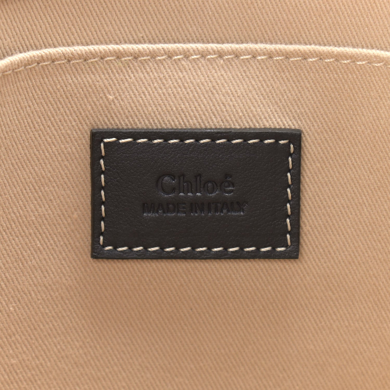 Chloe Cotton Calfskin Medium Woody Ribbon Tote White Black 6 of 12