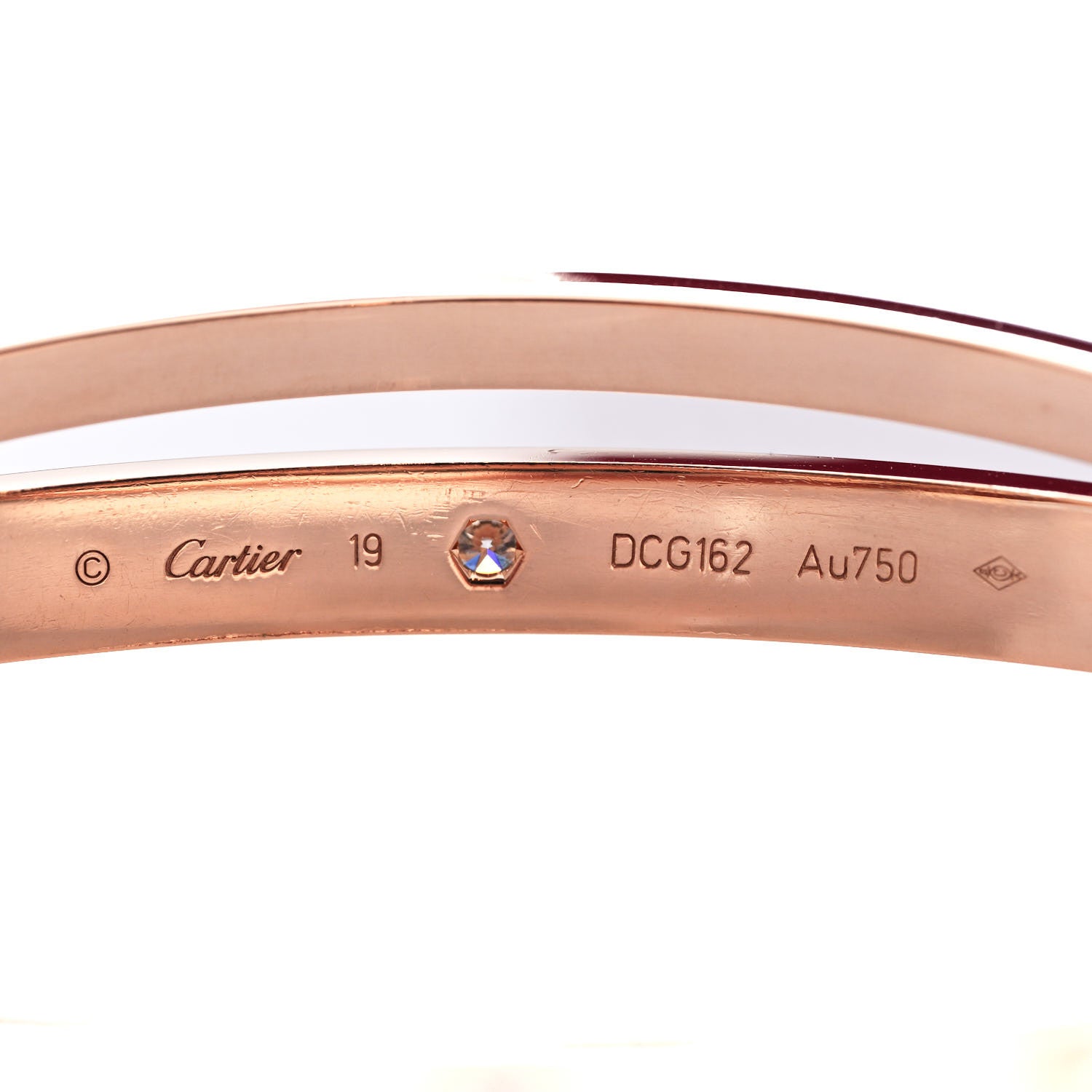 Cartier 18K Pink Gold 12 Diamond Double LOVE Bracelet 19 4 of 7