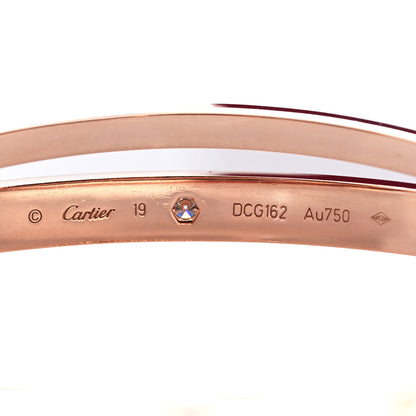 Cartier 18K Pink Gold 12 Diamond Double LOVE Bracelet 19 4 of 7