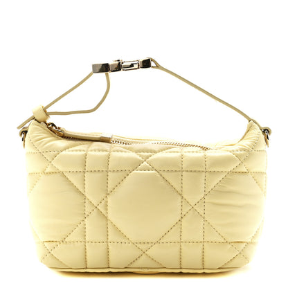Christian Dior Calfskin Macrocannage Small Diortravel Nomad Pouch Pale Yellow 1 of 11