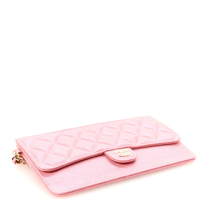 Chanel Iridescent Caviar Quilted Classic Pouch With Handle Rose Pink 4 of 8