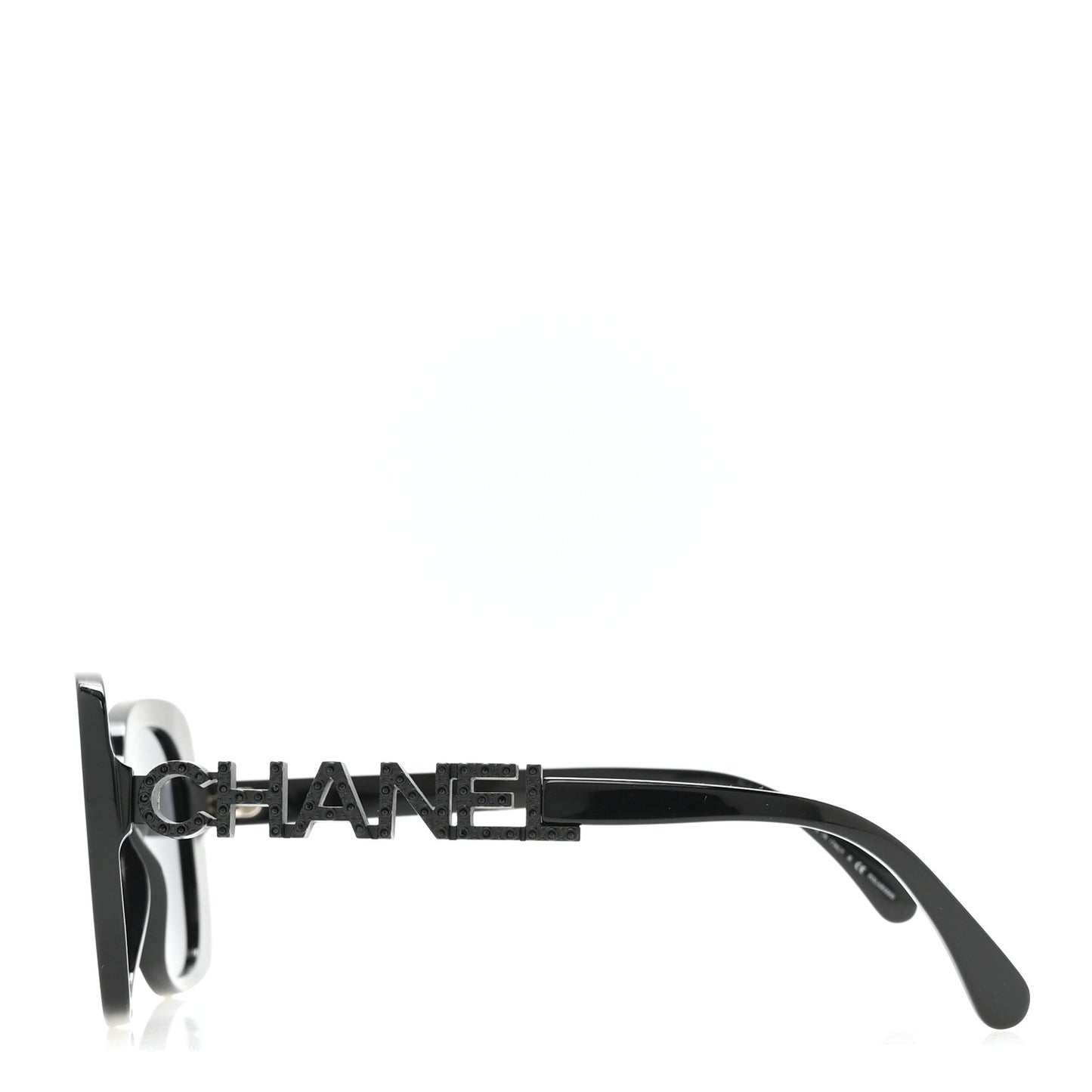 Acetate Strass Polarized Square Sunglasses 5422-B Black