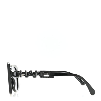 Chanel Acetate Strass Polarized Square Sunglasses 5422-B Black 3 of 8