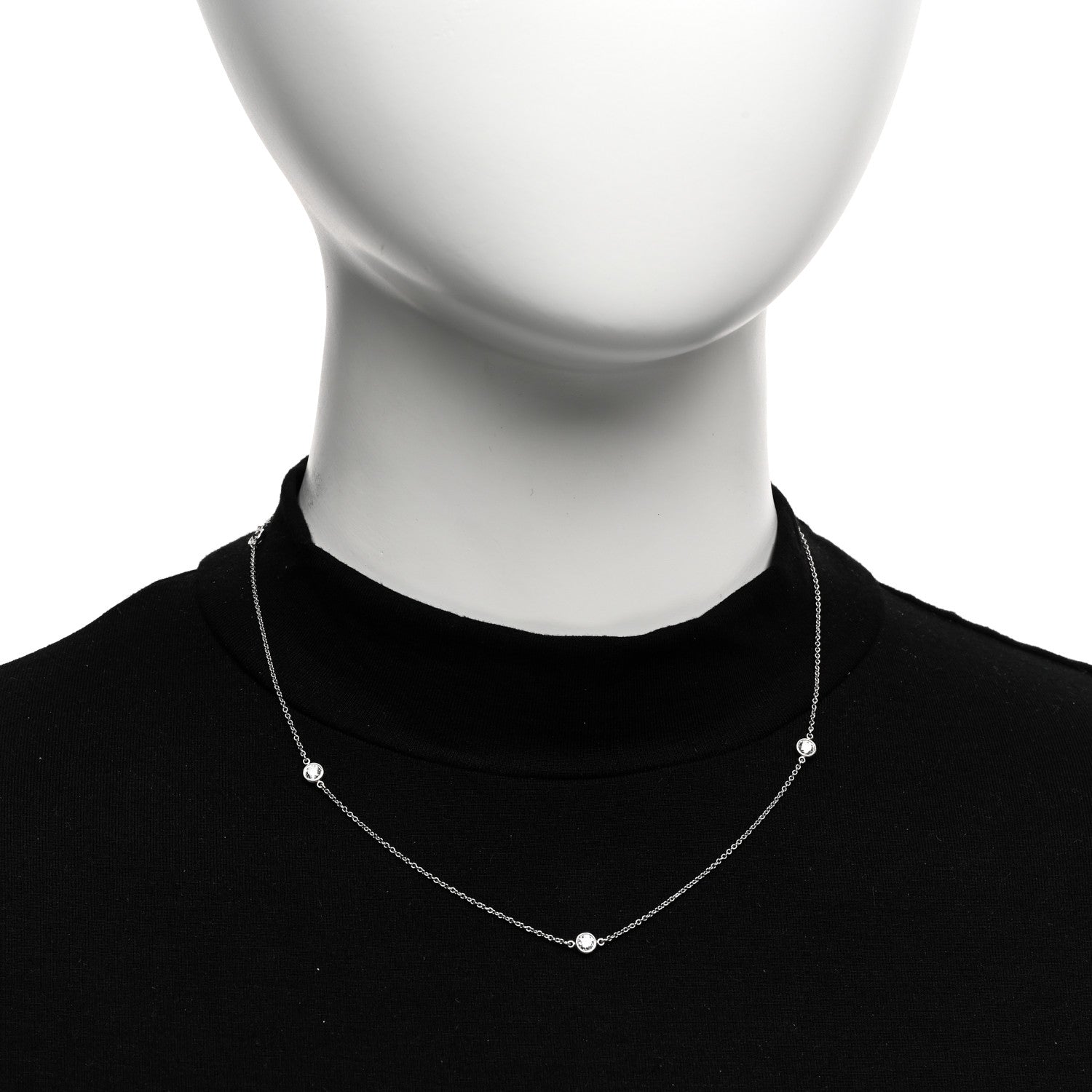 Tiffany Platinum Diamond Elsa Peretti .70ctw Diamonds by the Yard 5 Station Necklace 2 of 5
