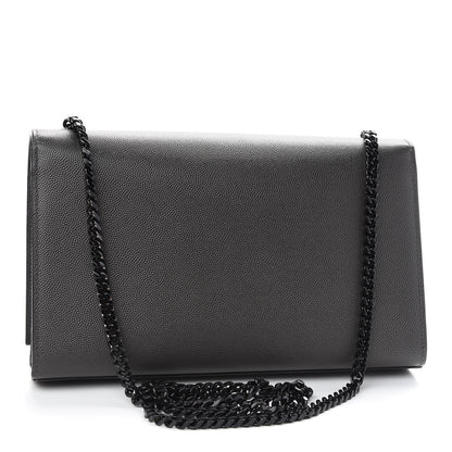 Saint Laurent Grain De Poudre Medium Classic Monogram Kate Satchel Coal 2 of 7