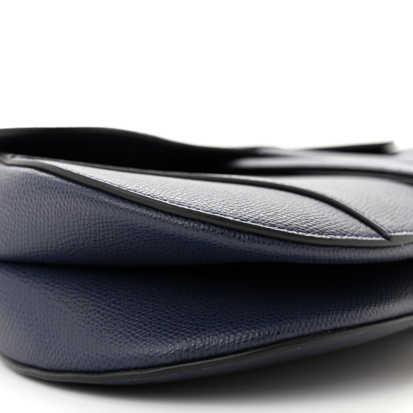 Grained Calfskin Saddle Bag Navy