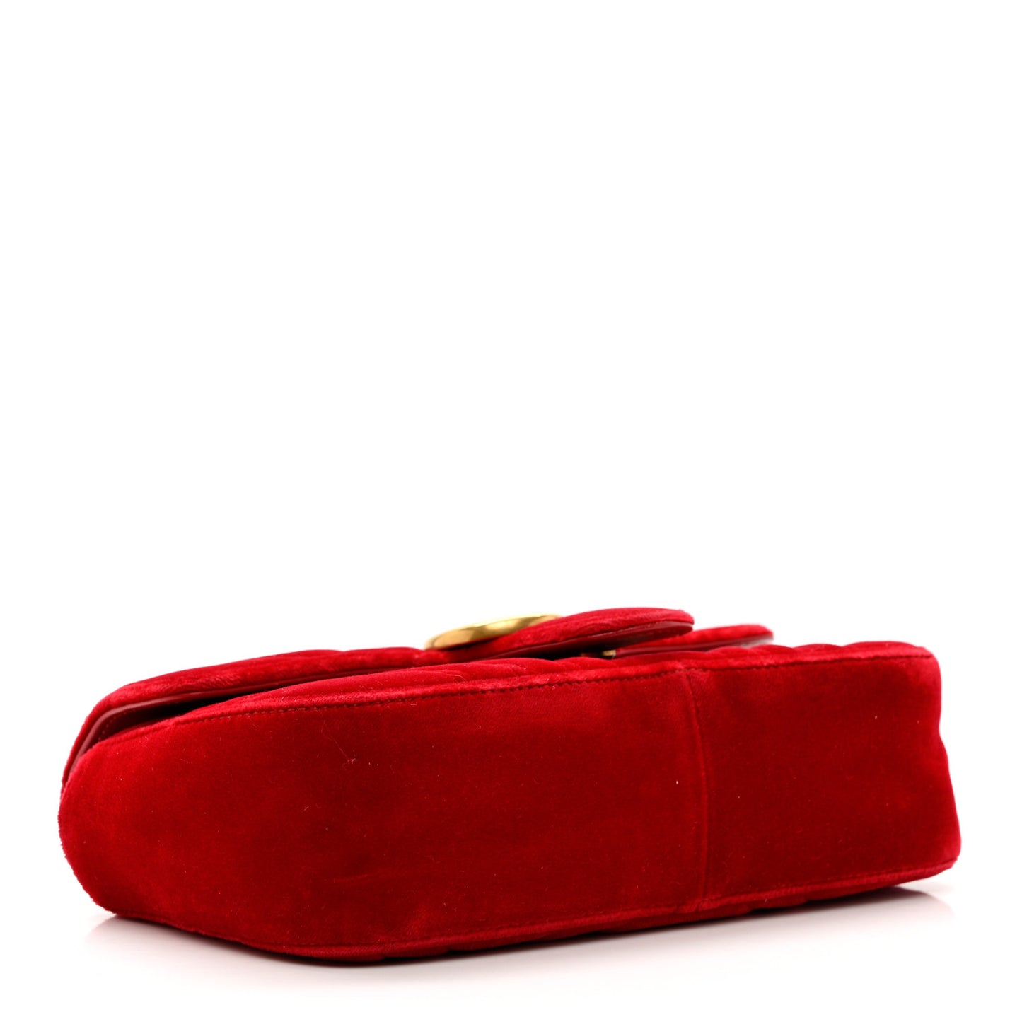 Velvet Matelasse Mini GG Marmont Shoulder Bag Hibiscus Red