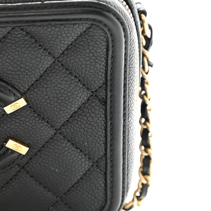 Chanel Caviar Quilted Small CC Filigree Vanity Case Black 17 of 18