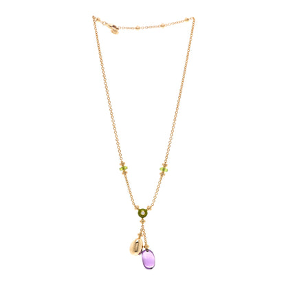 Bulgari 18K Yellow Gold Diamond Amethyst Peridot Sassi Necklace 3 of 4