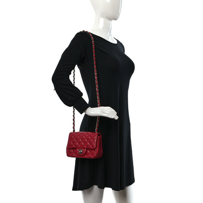 Chanel Caviar Quilted Mini Square Flap Red 2 of 11