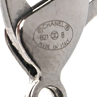 Chanel Crystal CC Pendant Necklace Silver 5 of 6