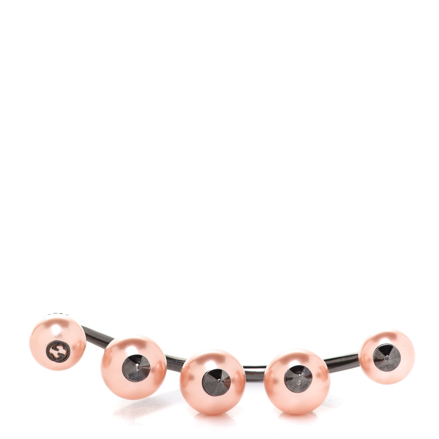 Metal Pearl Multi-Finger Ring Pink