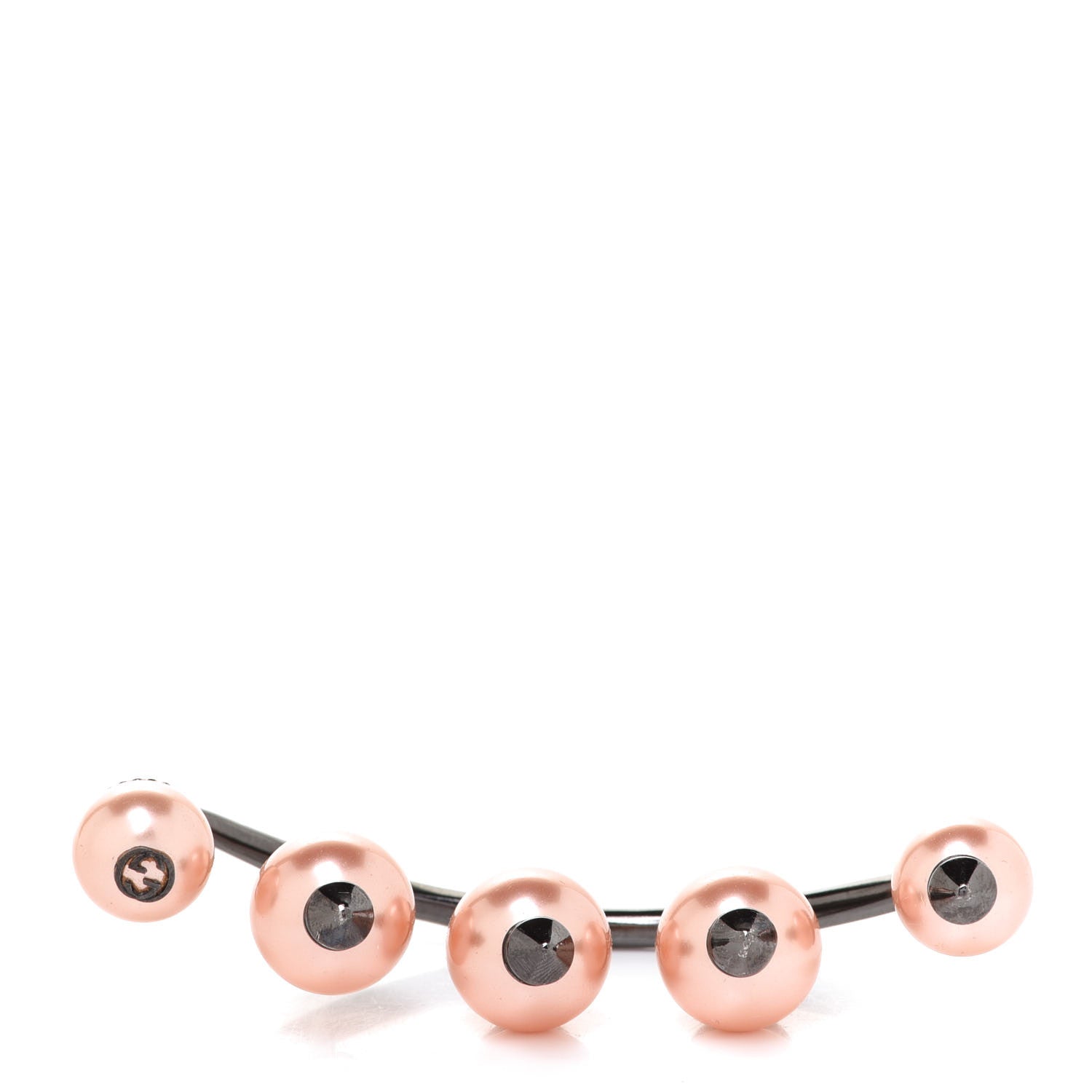 Gucci Metal Pearl Multi-Finger Ring Pink 3 of 5