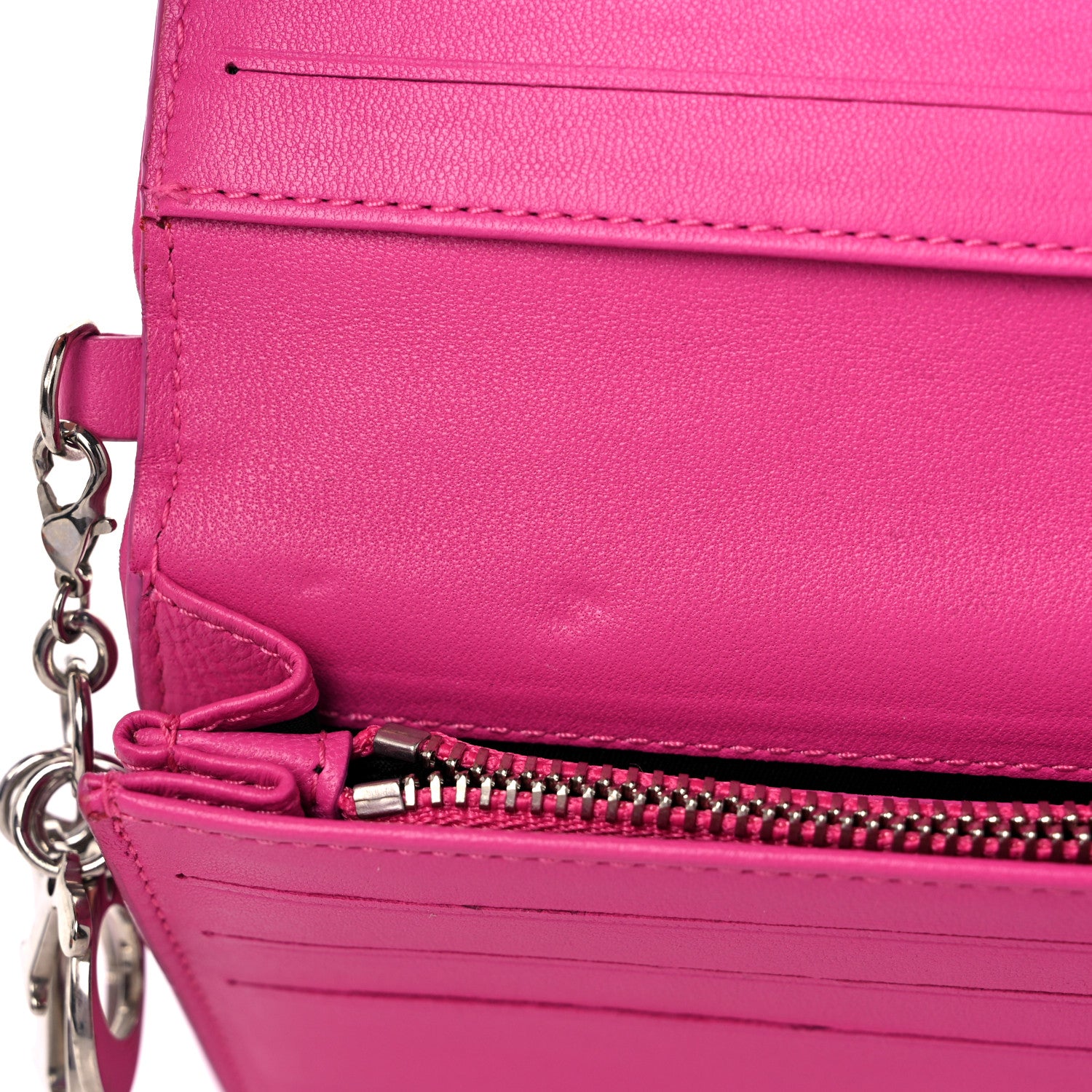 Christian Dior Lambskin Cannage Lady Dior Wallet Organizer Rose Sorbet 7 of 10