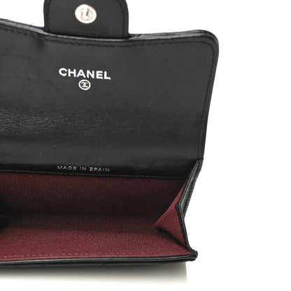 Chanel Lambskin Quilted Flap Card Holder Wallet Black 5 of 18
