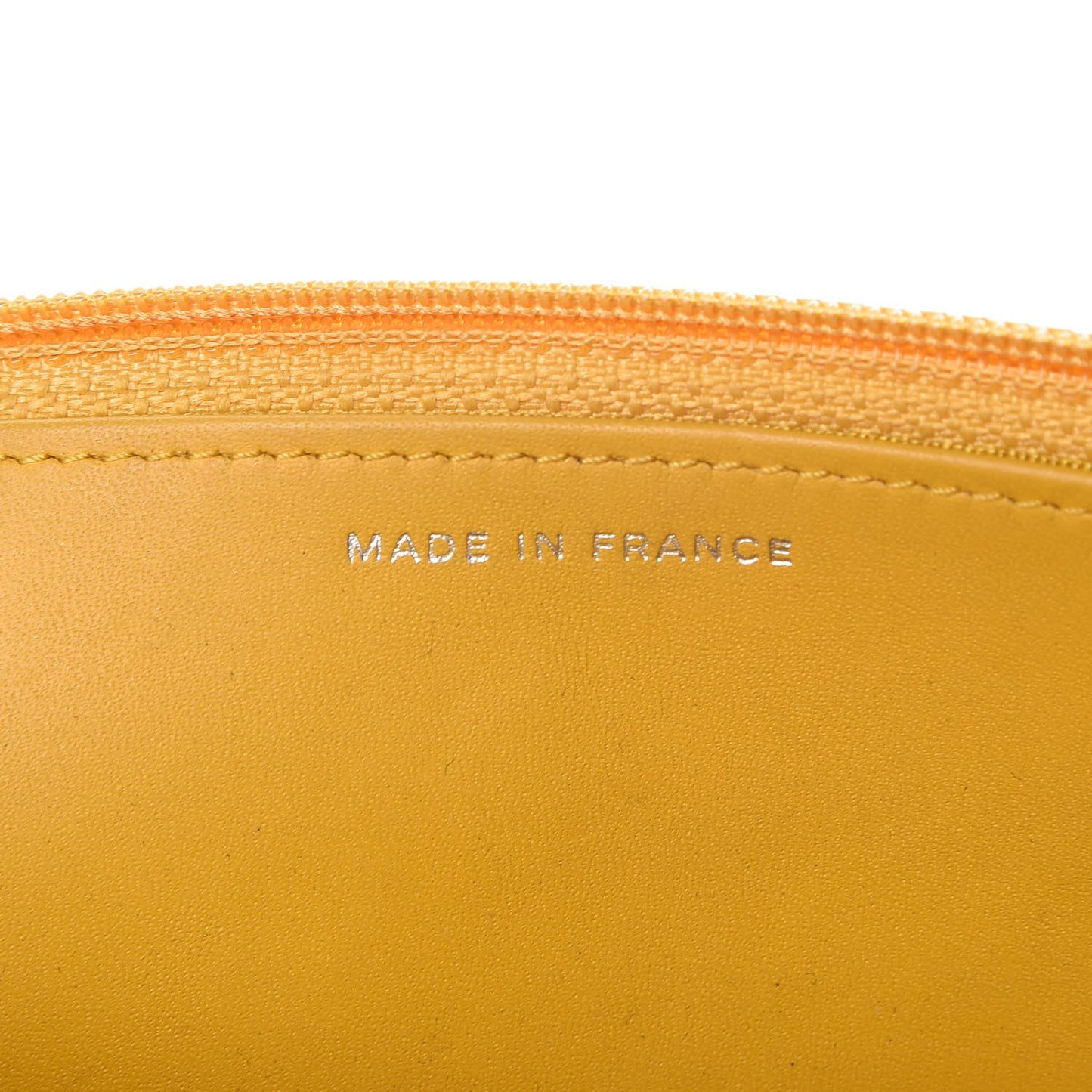 Iridescent Caviar Quilted Wallet on Chain WOC Yellow