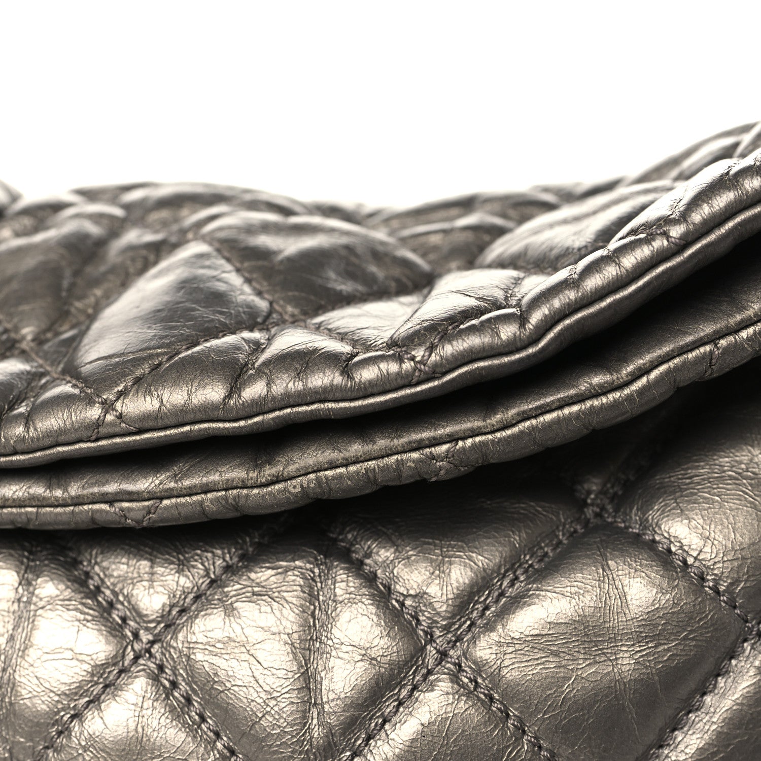 Chanel Metallic Calfskin Quilted Medium Chain Me Hobo Dark Silver 12 of 12