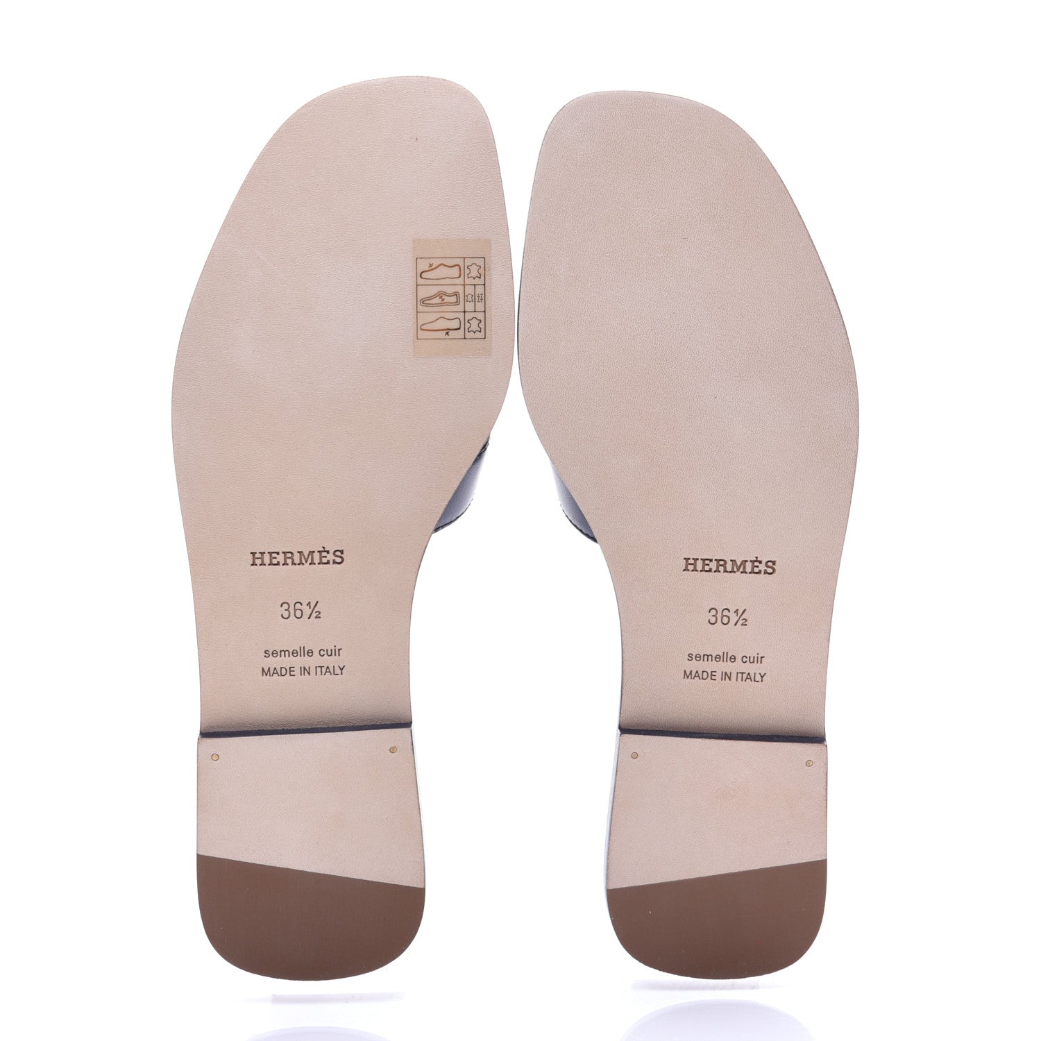 Hermes Calfskin Oran Sandals 36.5 Bleu 10 of 13