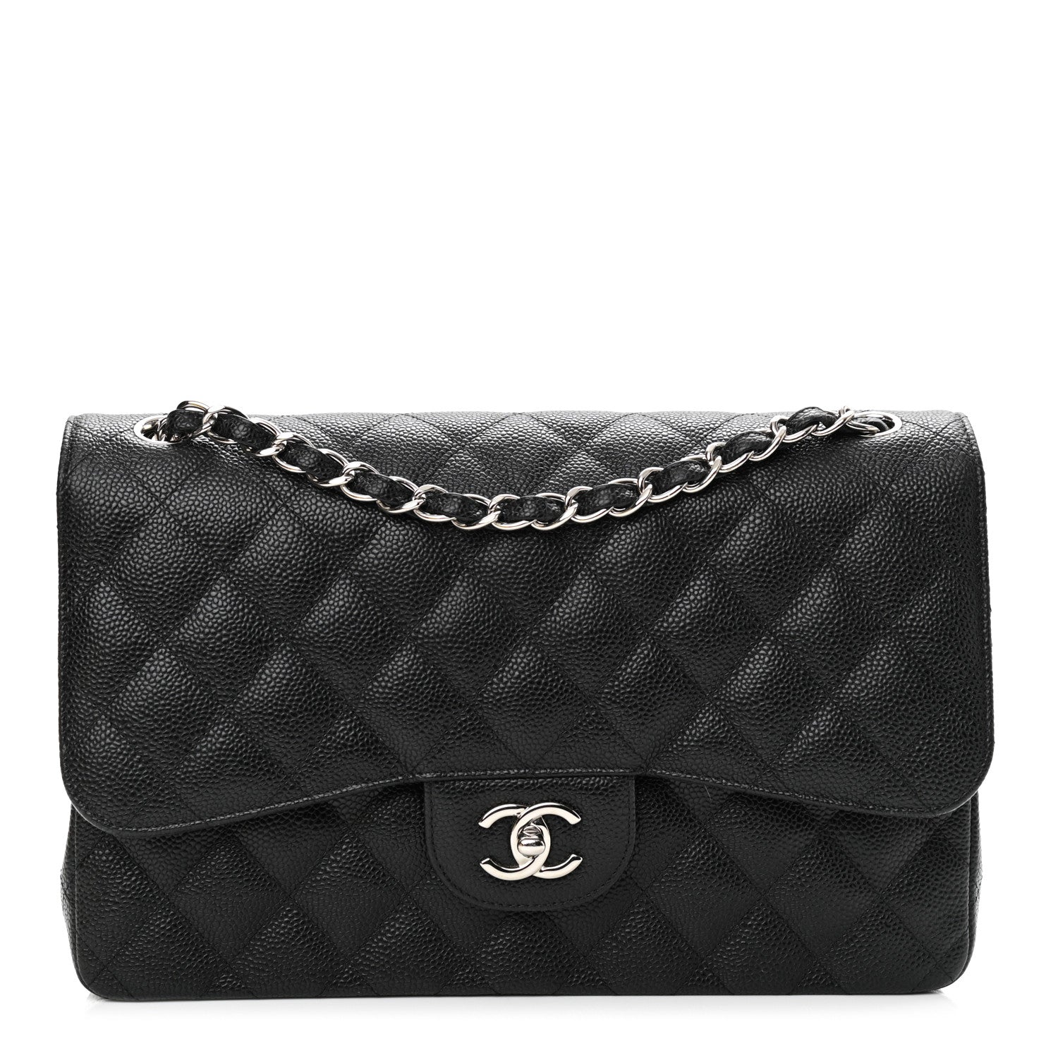 Chanel Caviar Quilted Jumbo Double Flap Black 1 of 9
