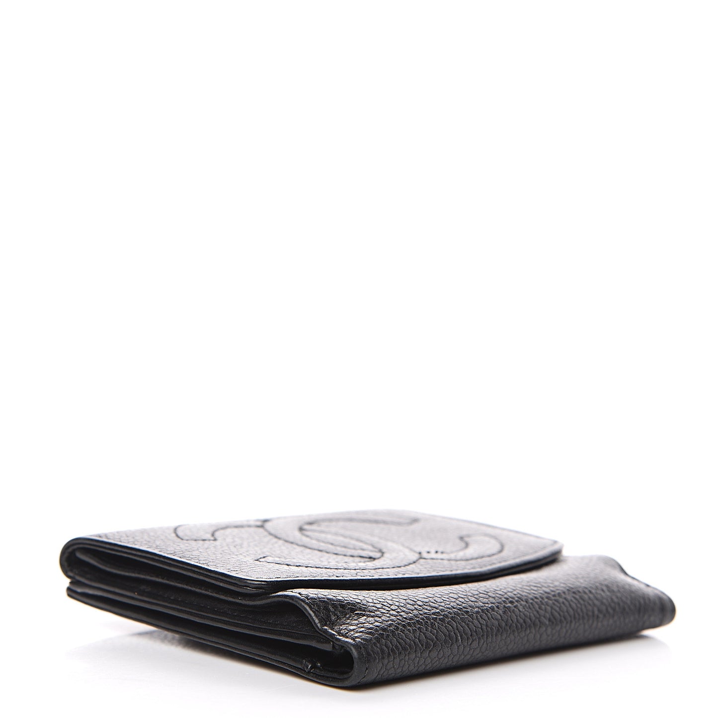 Caviar Timeless CC Compact Flap Wallet Black