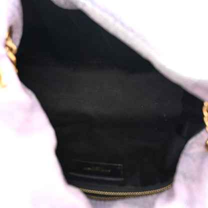Saint Laurent Denim Quilted Small Loulou Puffer Monogram Chain Satchel Bleached Lilac 5 of 12