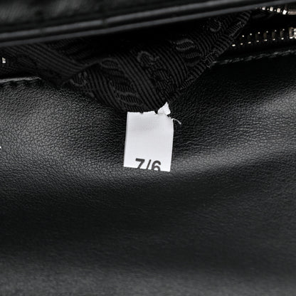 Prada Soft Calfskin Impunture Diagramme Medium Chain Flap Shoulder Bag Black 7 of 12