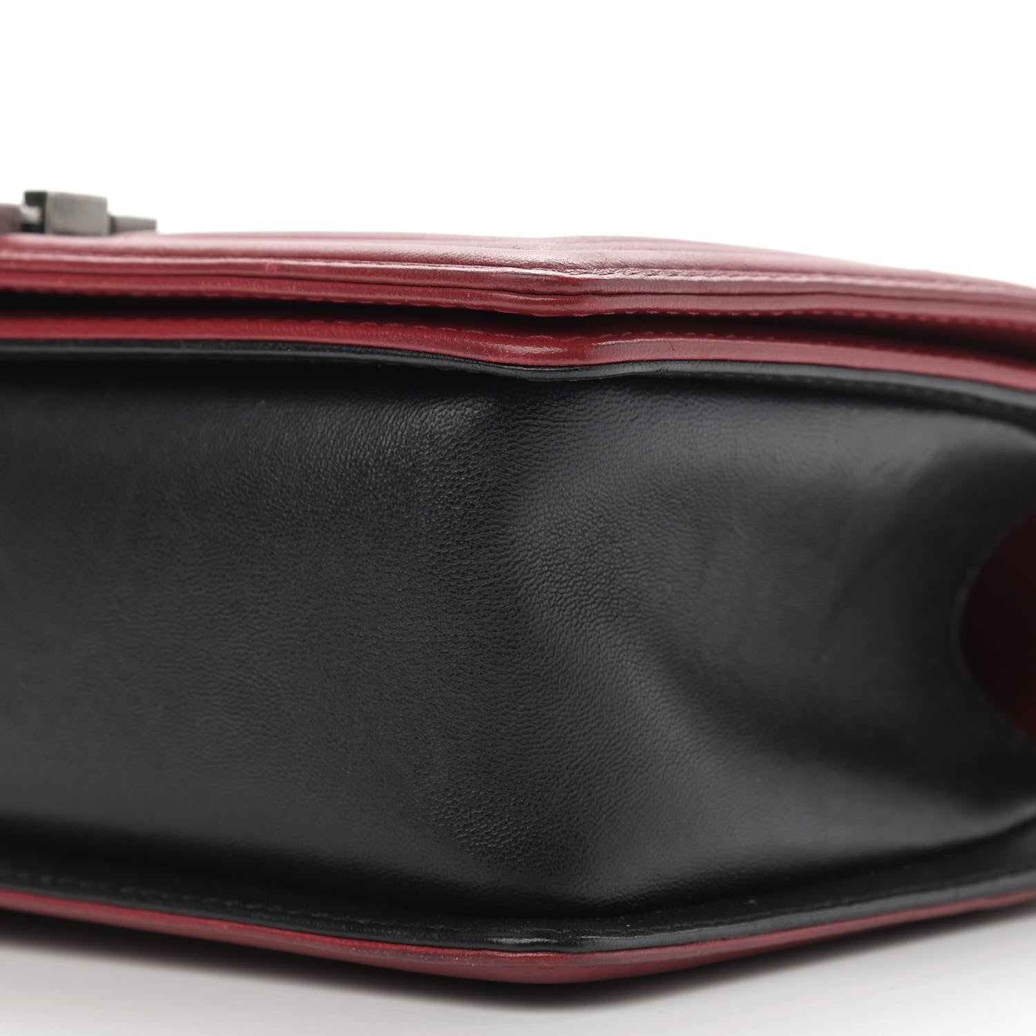 Chanel Lambskin Quilted Medium Boy Flap Black Red 10 of 12