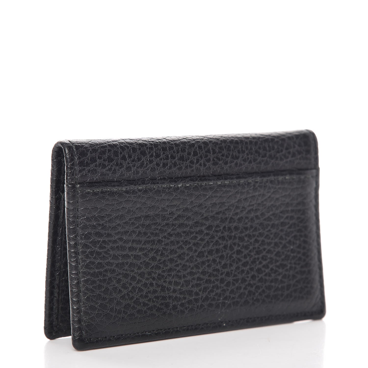 Gucci Pebbled Calfskin GG Marmont Card Case Black 3 of 8