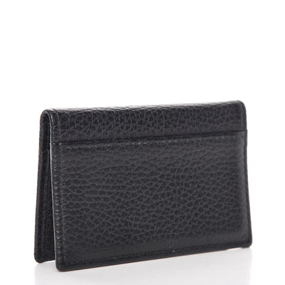 Gucci Pebbled Calfskin GG Marmont Card Case Black 3 of 8