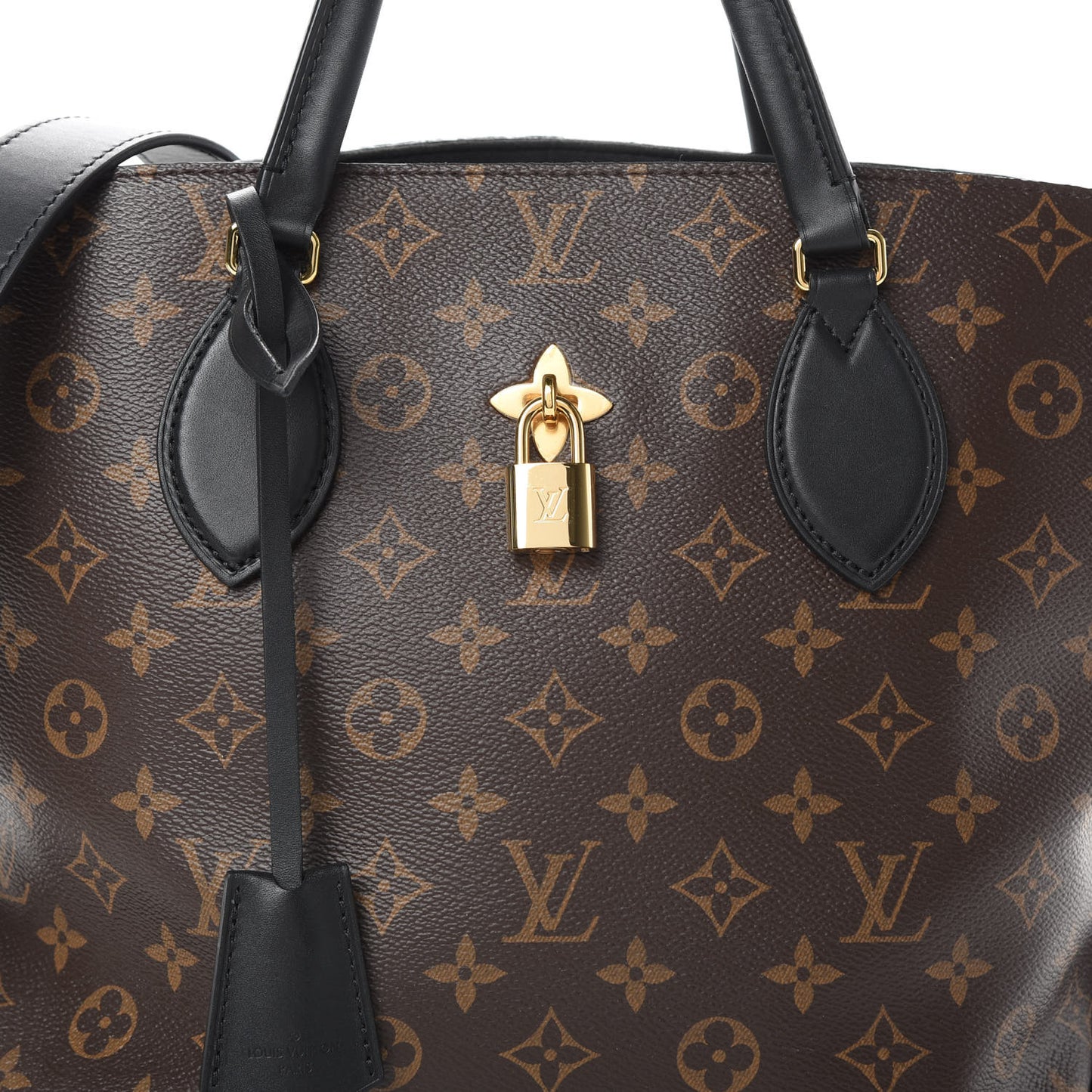 Monogram Flower Zipped Tote MM Black