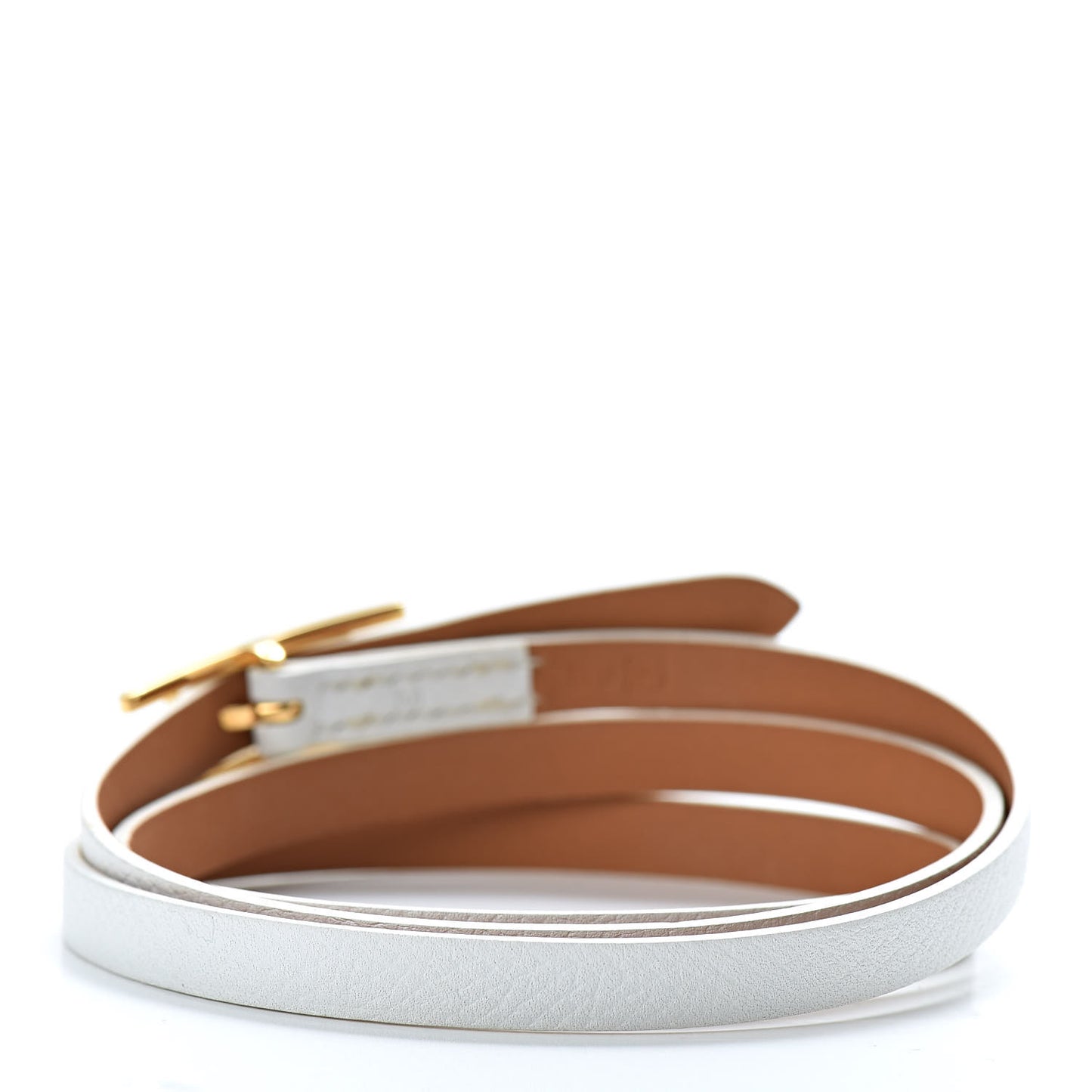 Epsom Hapi 3 MM Triple Tour Wrap Bracelet M White