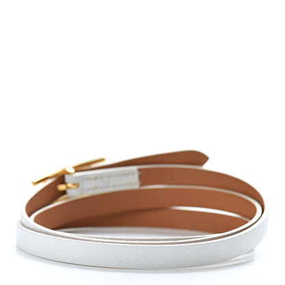 Hermes Epsom Hapi 3 MM Triple Tour Wrap Bracelet M White 3 of 6