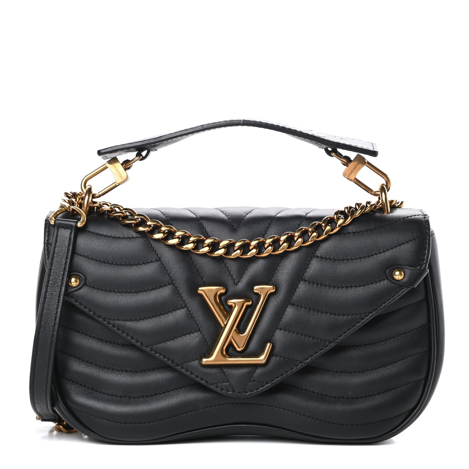 Louis Vuitton Calfskin New Wave Chain MM Black 1 of 12