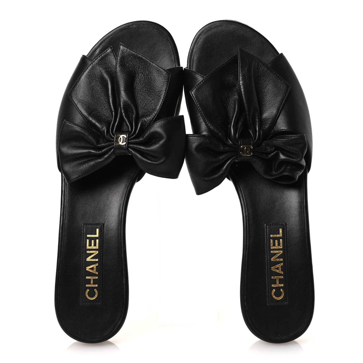 Vintage Chanel Black suede bow mules 23㎝ Chanel Lambskin Bow CC Mules 39.5 Black 1860809 – FASHIONPHILE