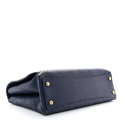 Chanel Caviar Diamond Stitched Top Handle Flap Navy 7 of 19