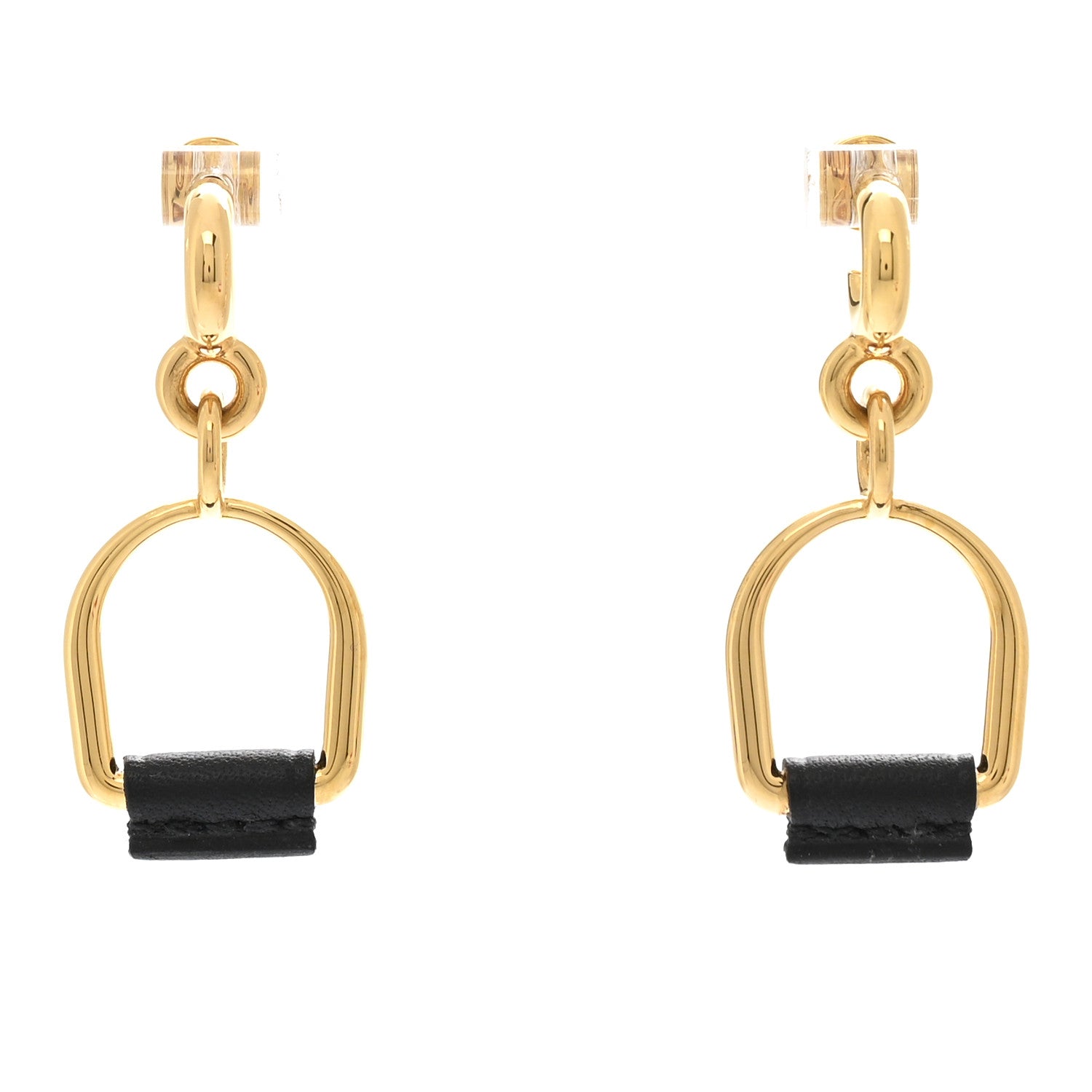 Hermes Swift Small Heritage Equestre Etrier Earrings Black 1 of 6