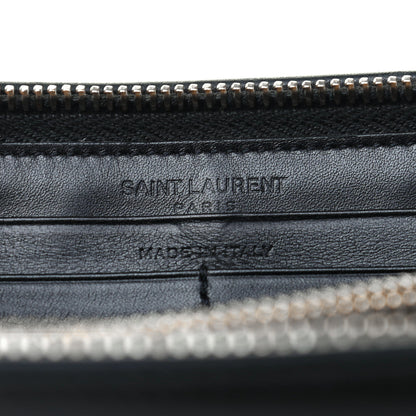Saint Laurent Calfskin Classic Zip Around Continental Wallet Black 7 of 8