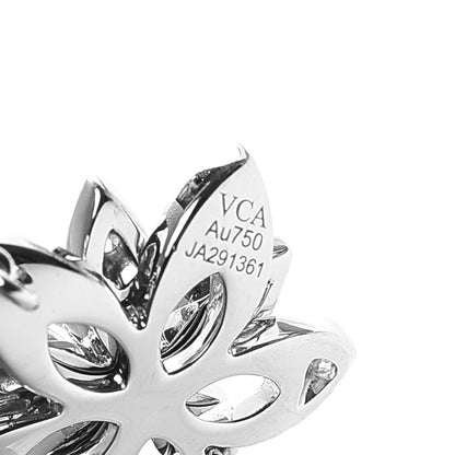 Van Cleef & Arpels 18K White Gold Diamond Mini Lotus Openwork Bracelet 5 of 6