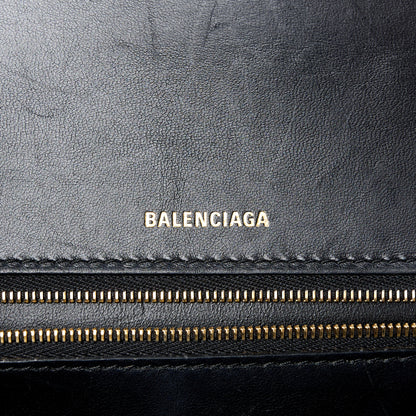 Balenciaga Shiny Box Calfskin Medium Hourglass Top Handle Bag Black 6 of 12