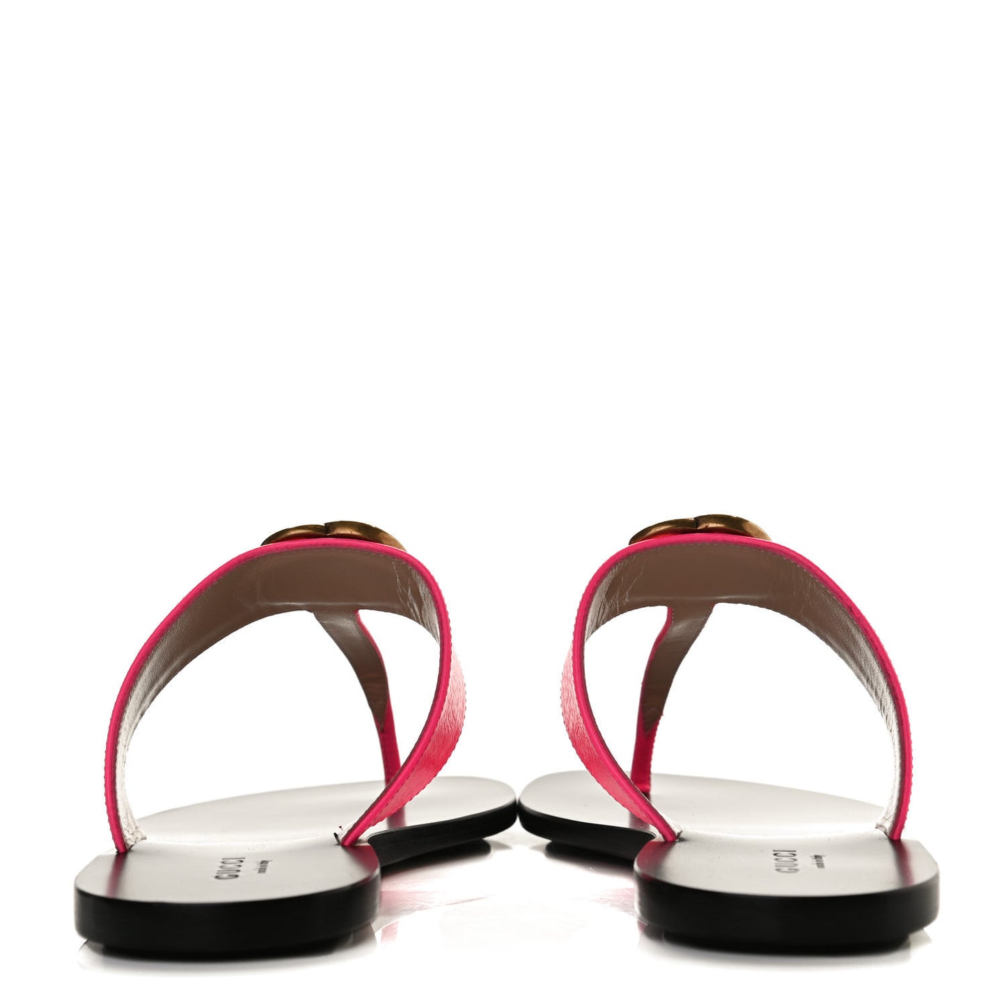 Calfskin GG Marmont Thong Sandals 37 Fuxia Fluo
