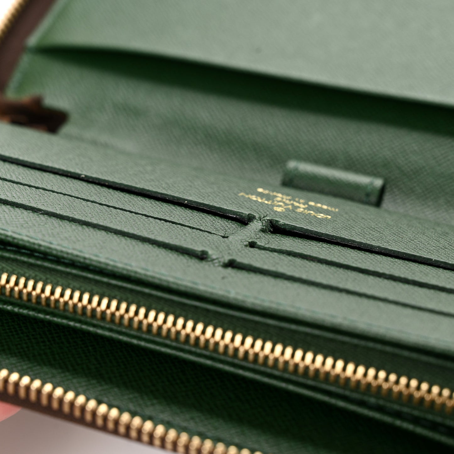 Monogram Groom Zippy Organizer Wallet Green