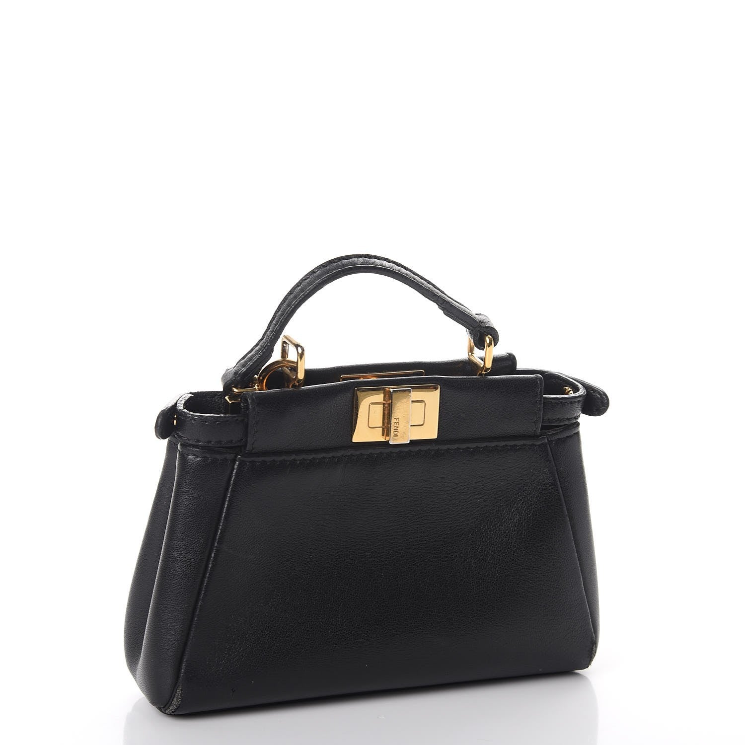 Fendi Nappa Micro Peekaboo Iconic Satchel Black 3 of 12